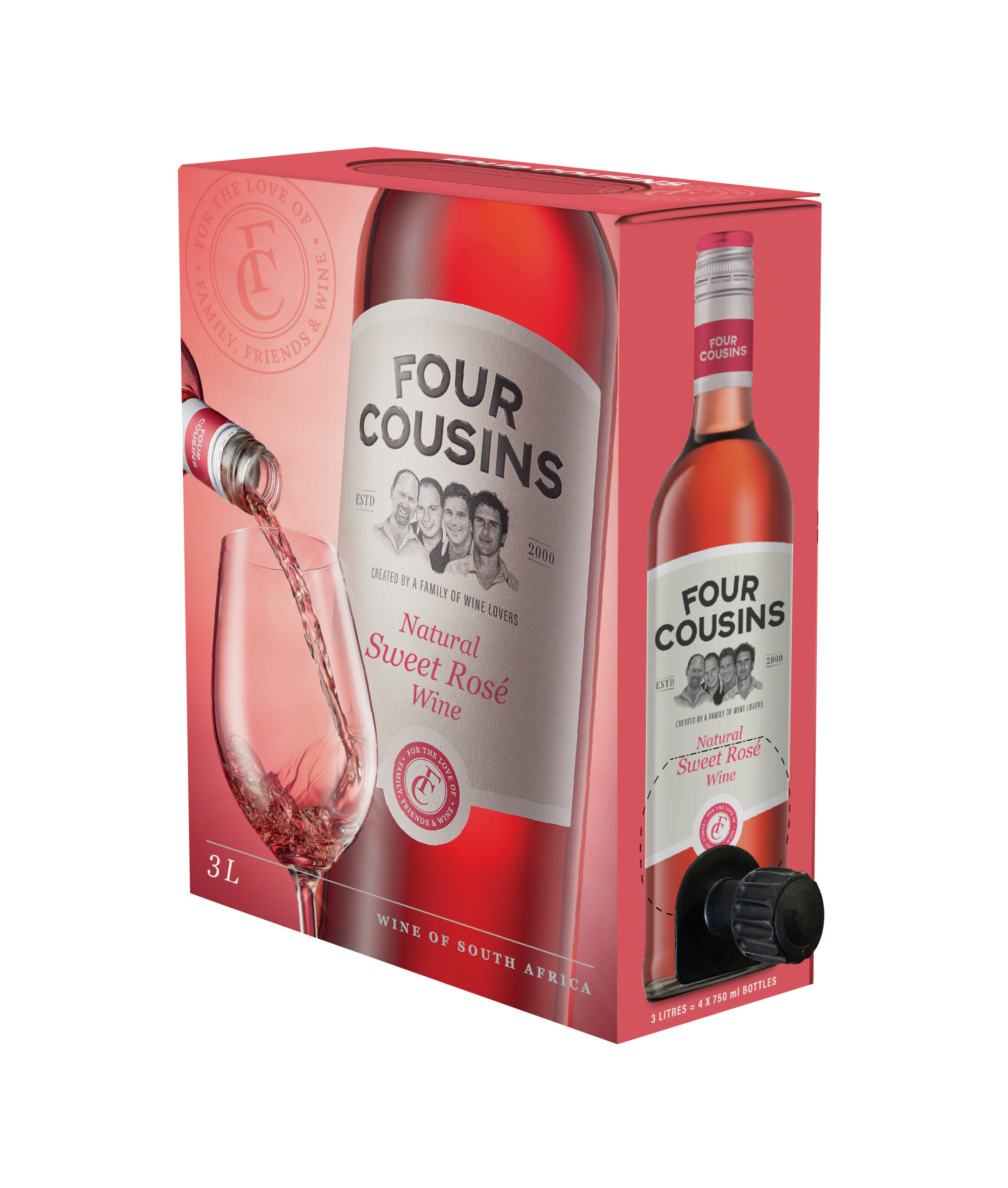 FOUR COUSINS Sweet Rose Packshot_3L Box
