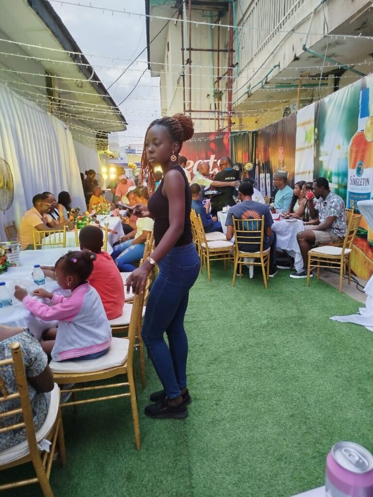 Children and families enjoying drinks at Drinks Online Store opening event